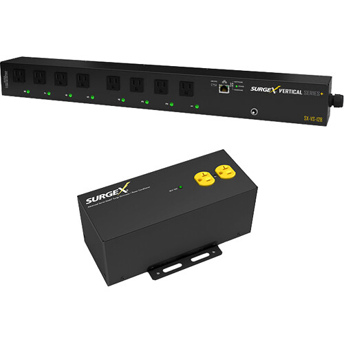 SURGEX Vertical Series+ 120V 8-Outlet PDU and SA20 Surge Eliminator Bundle