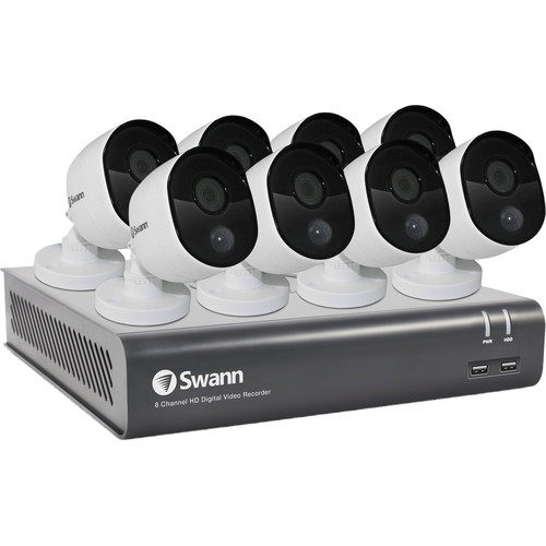 Swann 8-Channel 1080p DVR with 1TB HDD & 8 1080p Outdoor Night Vision Bullet Cameras