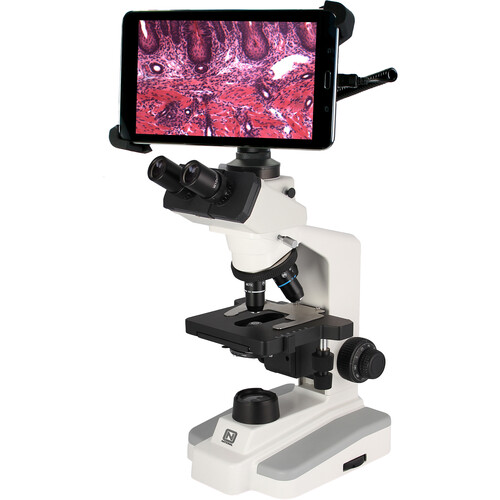 Swift Trinocular Corded LED Microscope with Semi-Plan Lenses and 8" LCD Android Tablet