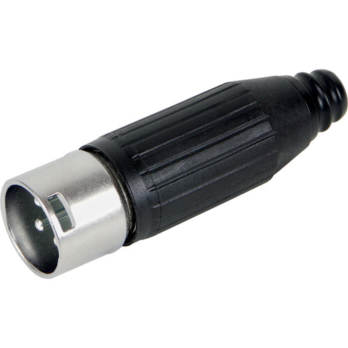 Switchcraft AAA Series 3-Pin XLR Male Cable-Mount Connector (Black Plastic Shell, Silver Contacts)
