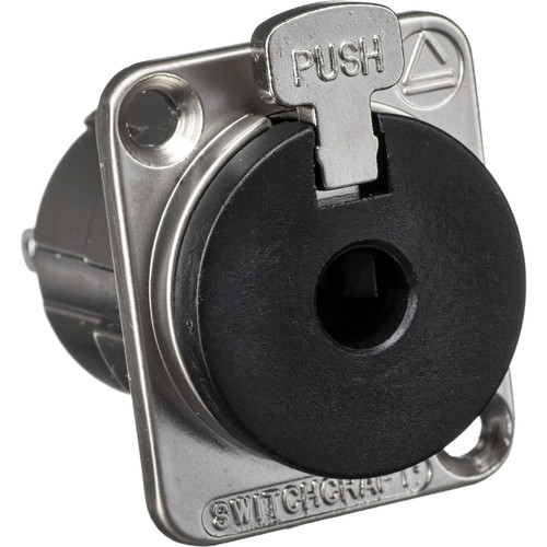 Switchcraft E112BL E-Series 1/4" 3-Conductor Stereo Locking Panel Mount Jack (Nickel)
