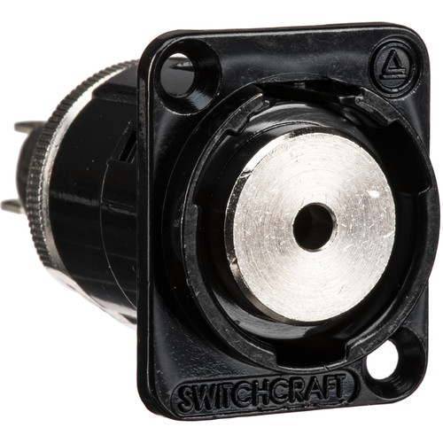 Switchcraft EH Series 3.5mm 3-Pole Female Connector with Solder Contacts (Black-Chrome Finish)