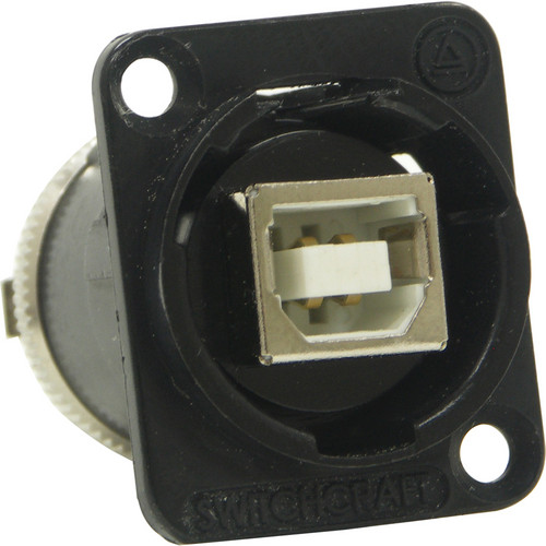 Switchcraft EH Series USB Type-B to USB Type-A Feed-Through Connector (Black Chrome Finish)