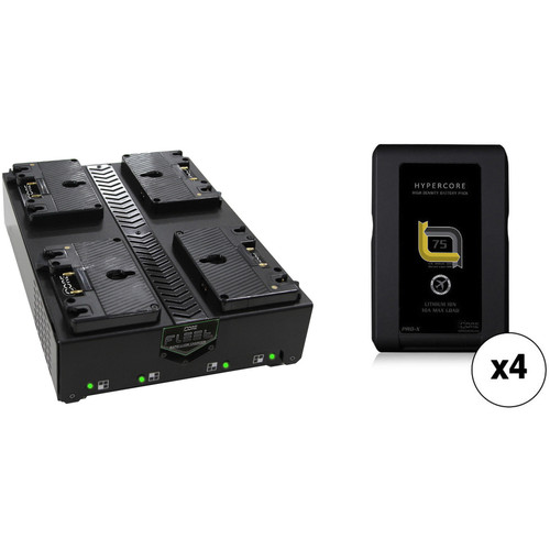 Core SWX 4-HC-7AG Hypercore Battery Kit with Fleet Q Gold Mount Four-Position Charger