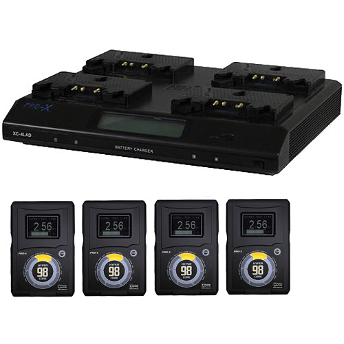 Core SWX Four HyperCore GOLD 98Wh Gold-Mount Batteries and Four-Bay Charger