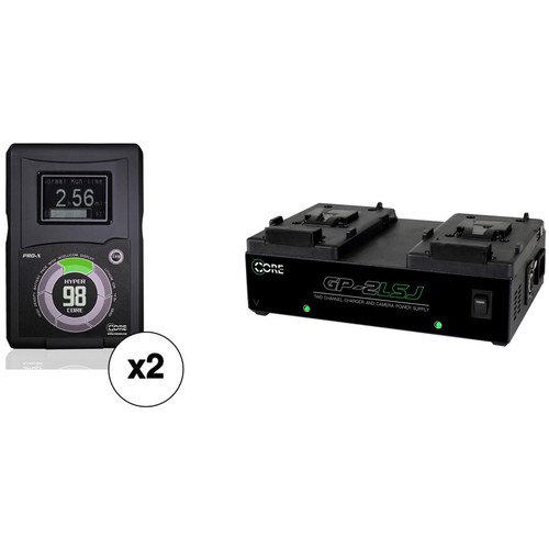 Core SWX 2x HyperCore 98Wh 14.8V V-Mount Battery with GP 2-Position Charger Kit