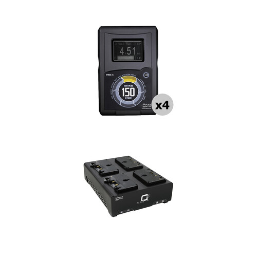 Core SWX Four-Battery HyperCore GOLD 150Wh Gold Mount Kit with Fleet Q Quad Charger