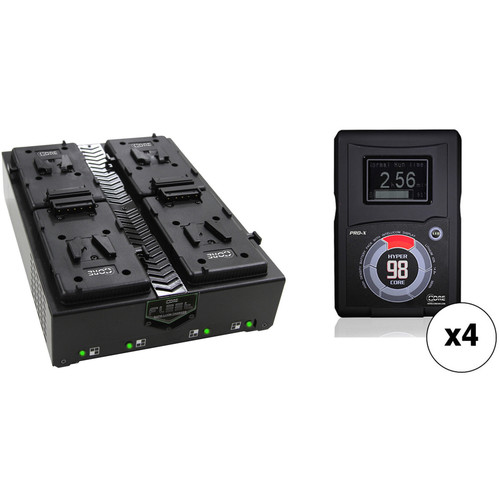 Core SWX Four-Battery HyperCore RED 98Wh V-Mount Kit with Fleet Q Quad Charger