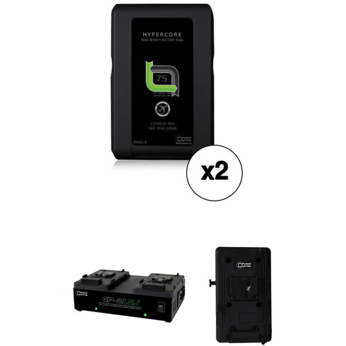 Core SWX HyperCore Slim V-Mount & GP-2LSJ Two-Battery and Charger Kit for URSA Cameras