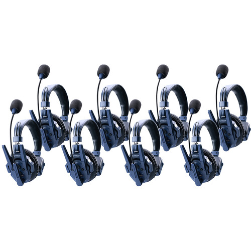 Synco Xtalk Master Full-Duplex MasterFree Intercom System with 8 Single-Ear Headsets