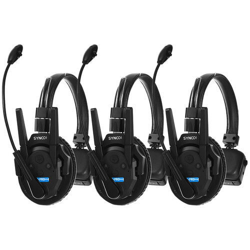 Synco Xtalk XPro3 Wireless Intercom System with 3 Single-Ear Headsets (2.4 GHz)
