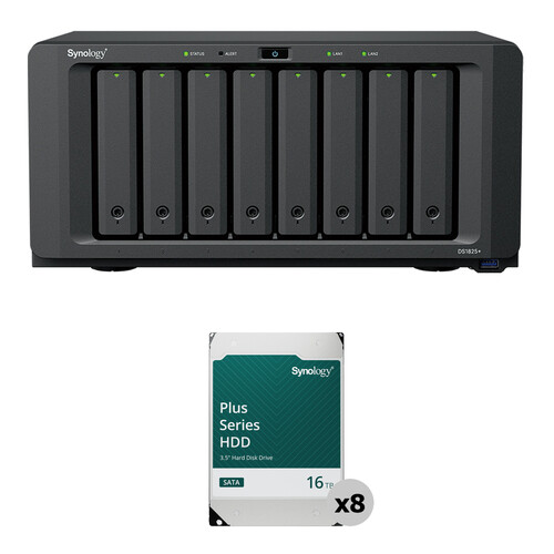 Synology 128TB DiskStation DS1825+ 8-Bay NAS Enclosure Kit (8 x 16TB)