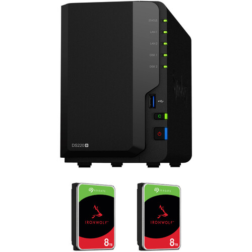 Synology 16TB DiskStation DS220+ 2-Bay NAS Enclosure Kit with