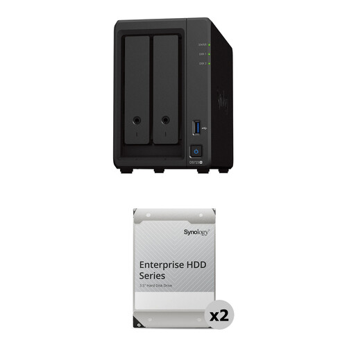 Synology 16TB DiskStation DS723+ 2-Bay NAS Enclosure Kit with Synology Enterprise Drives (2 x 8TB)