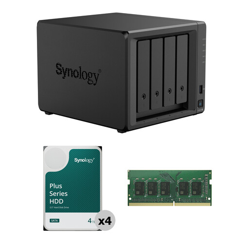 Synology 16TB DS925+ 4-Bay NAS Enclosure Kit with RAM Expansion (4 x 4TB 5400 rpm)