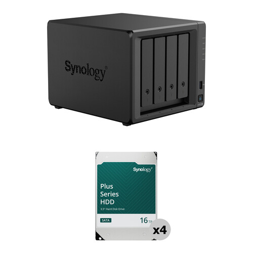 Synology 64TB DS925+ 4-Bay NAS Enclosure Kit (4 x 16TB 7200 rpm)