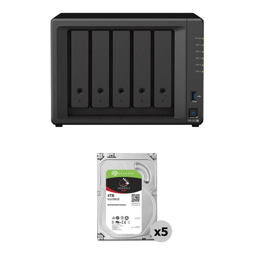 Synology 20TB DiskStation DS1522+ 5-Bay NAS Enclosure Kit with Seagate IronWolf NAS Drives (5 x 4TB)