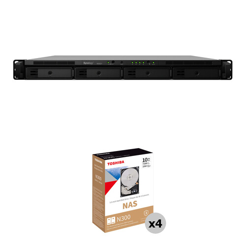 Synology 40TB RackStation RS822RP+ 4-Bay NAS Enclosure Kit with Toshiba N300 NAS Drives (4 x 10TB)
