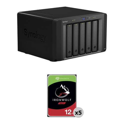 Synology 60TB DX517 5-Bay Expansion Enclosure Kit with Seagate NAS Drives (5 x 12TB)