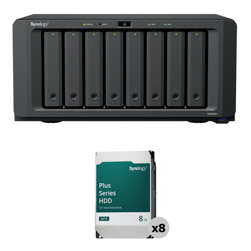 Synology 64TB DiskStation DS1825+ 8-Bay NAS Enclosure Kit (8 x 8TB)