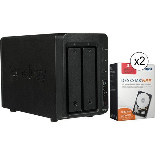 Synology 6TB (2 x 3TB) DS713+ 2-Bay NAS Server Enclosure with HGST Drives