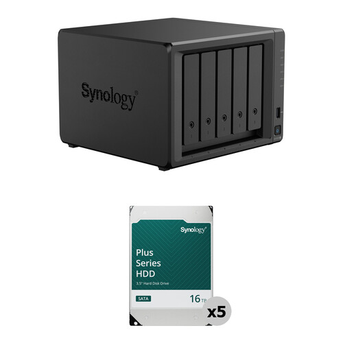 Synology 80TB DiskStation DS1525+ 5-Bay NAS Enclosure Kit (5 x 16TB)