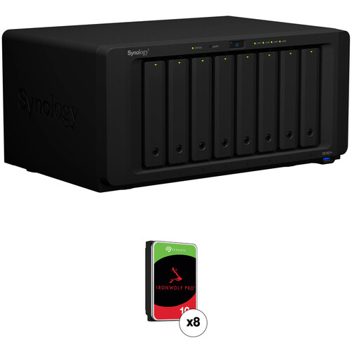 Synology 80TB DiskStation DS1821+ 8-Bay NAS Enclosure Kit with Seagate IronWolf Pro NAS Drives (8 x 10TB)