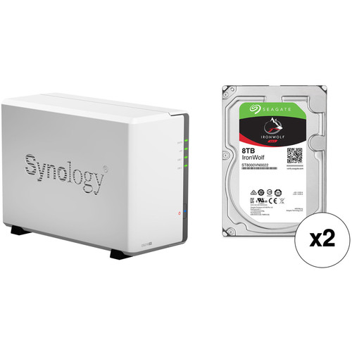 Synology DiskStation 16TB DS216se 2-Bay NAS Enclosure Kit with Seagate NAS Drives (2 x 8TB)