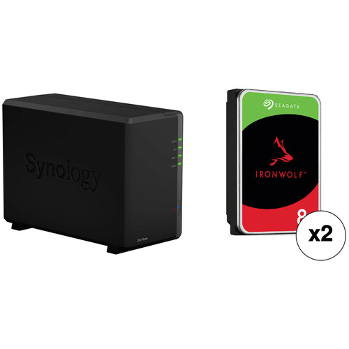 Synology DiskStation 16TB DS218play 2-Bay NAS Enclosure Kit with Seagate NAS Drives (2 x 8TB)