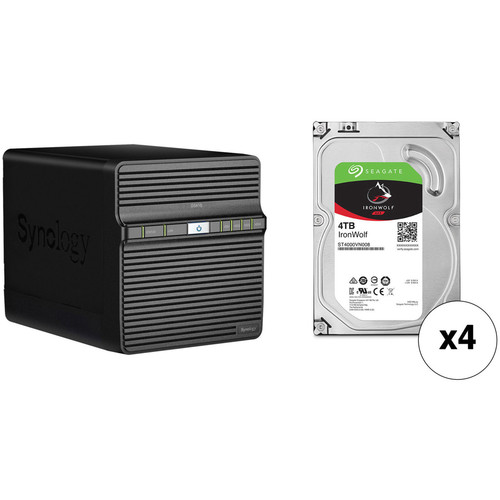 Synology DiskStation 16TB DS418j NAS Enclosure Kit with Seagate NAS Drives (4 x 4TB)