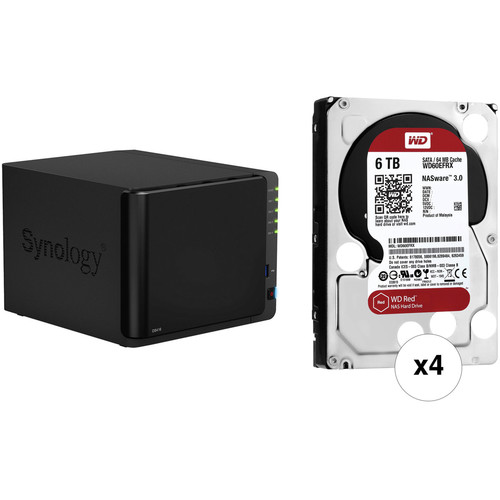 Synology DiskStation 24TB DS416 4-Bay NAS Server Kit (4 x 6TB)