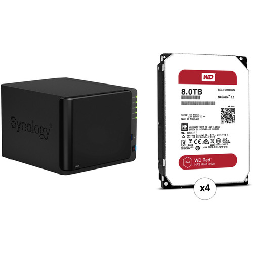 Synology DiskStation 32TB DS416 4-Bay NAS Server Kit (4 x 8TB)