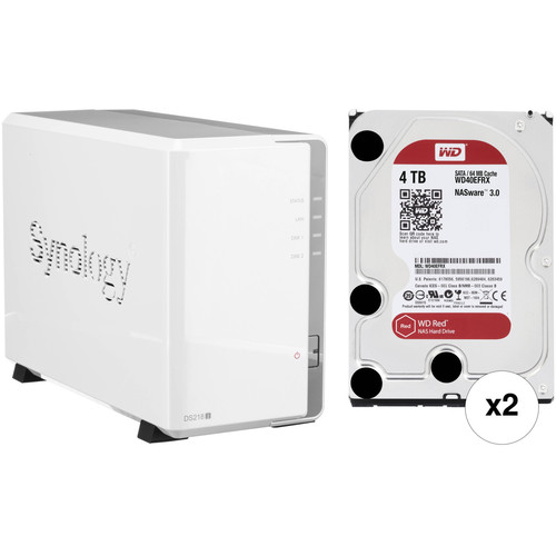 Synology DiskStation 8TB DS218j 2-Bay NAS Enclosure Kit with WD