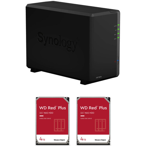 Synology DiskStation 8TB DS218play 2-Bay NAS Enclosure Kit with WD NAS Drives (2 x 4TB)