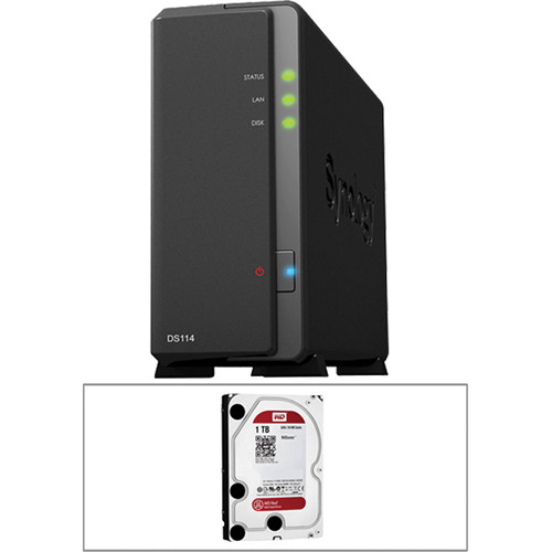 Synology 1TB (1 x 1TB) DS114 Compact Single Bay NAS Server Kit with Drive