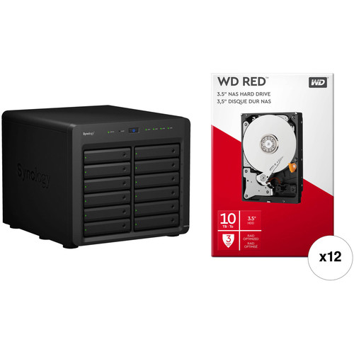 Synology DiskStation DS3617xs 120TB 12-Bay NAS Enclosure Kit with WD NAS Drives (12 x 10TB)