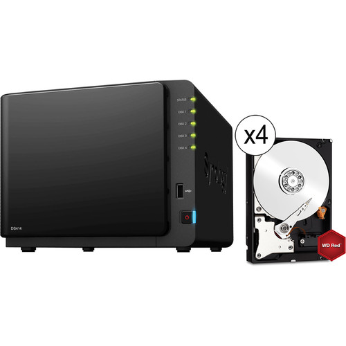 Synology DiskStation DS414 24TB (4 x 6TB) 4-Bay NAS Server Kit