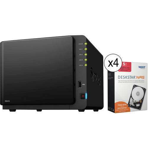 Synology DiskStation DS414 20TB (4 x 5TB) 4-Bay NAS Server Kit