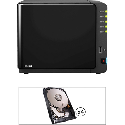 Synology DiskStation DS412+ 8TB (4 x 2TB) 4-Bay NAS Server Kit