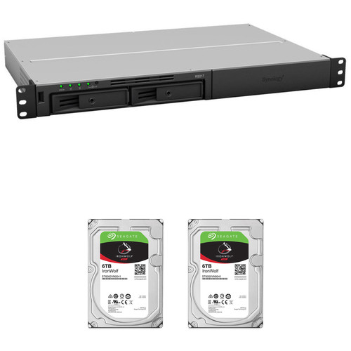 Synology RackStation 12TB RS217 2-Bay NAS Enclosure Kit with Seagate NAS Drives (2 x 6TB)