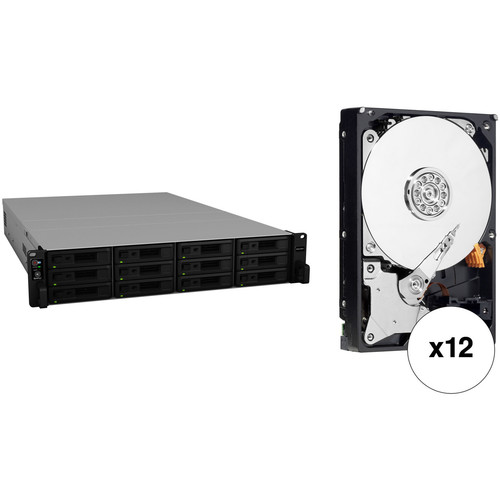 Synology RackStation RS2418RP+ 48TB 12-Bay NAS Enclosure Kit with WD NAS Drives (12 x 4TB)