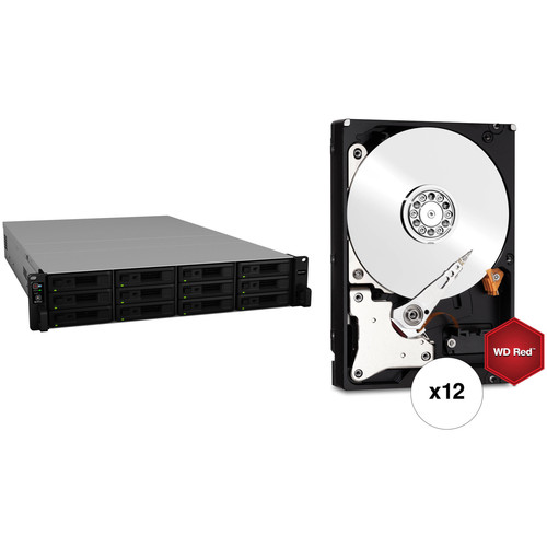 Synology RackStation RS2418RP+ 72TB 12-Bay NAS Enclosure Kit with WD NAS Drives (12 x 6TB)
