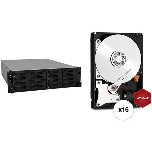 Synology RackStation RS2818RP+ 96TB 16-Bay NAS Enclosure Kit with WD NAS Drives (16 x 6TB)