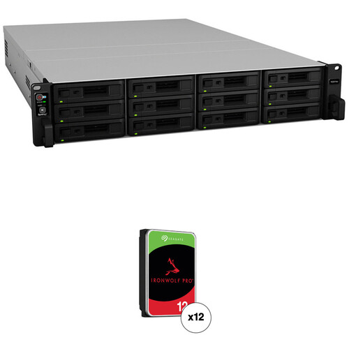 Synology RackStation RS3618xs 144TB 12-Bay NAS Enclosure Kit with Seagate NAS Drives (12 x 12TB)