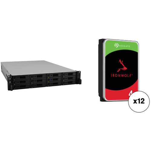 Synology RackStation RS3618xs 48TB 12-Bay NAS Enclosure Kit with Seagate NAS Drives (12 x 4TB)