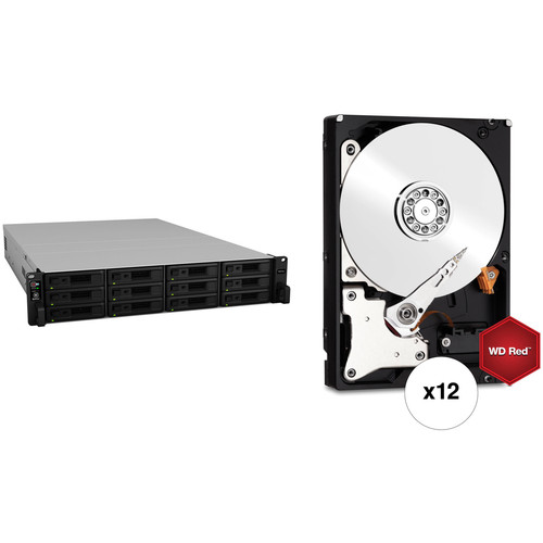 Synology RackStation RS3618xs 72TB 12-Bay NAS Enclosure Kit with WD NAS Drives (12 x 6TB)