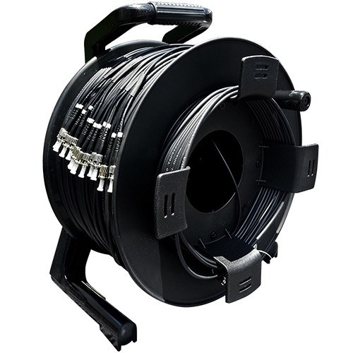 Tactical Fiber Systems DuraTAC Armored SM Tactical Fiber Cable & Reel with 12 ST Connectors (2000')