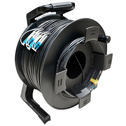 Tactical Fiber Systems DuraTAC Armored SM Tactical Fiber Cable & Reel with 8 LC Connectors (500')