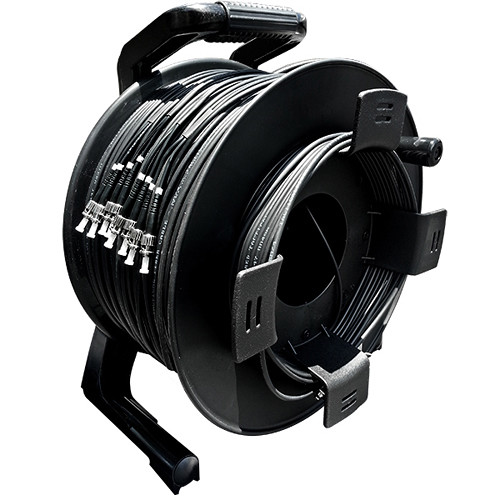 Tactical Fiber Systems DuraTAC Armored SM Tactical Fiber Cable & Reel with 8 ST Connectors (1250')