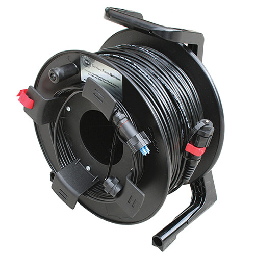 Tactical Fiber Systems DuraTAC Armored Cable & Reel with BullsEye Connectors (2-Fibers, Single Mode, 750 ft)